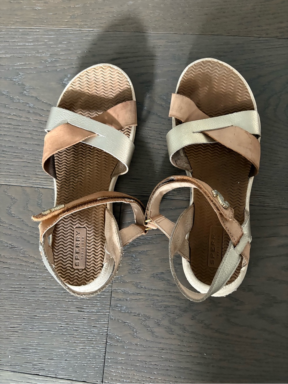 Sperry brand girls sandals sz 4 youth VGUC